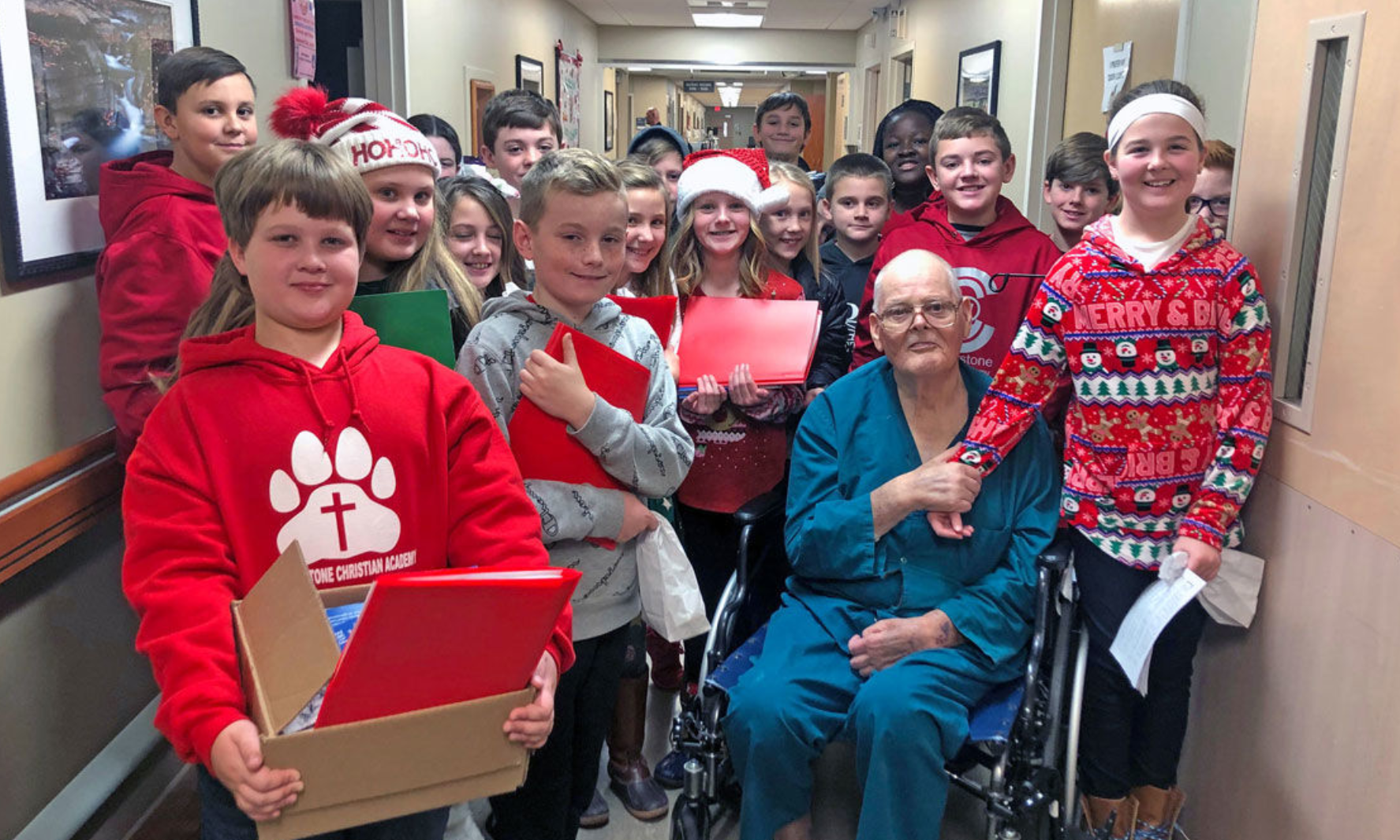 5th graders gather, donate 500 Christmas care packages to veterans in need