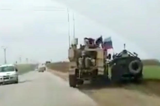 US military vehicle appears to have altercation with Russian truck in this viral video