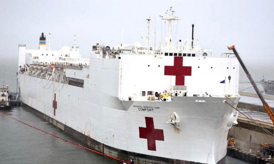Navy Ships arrive on each coast to aid with COVID-19 treatment