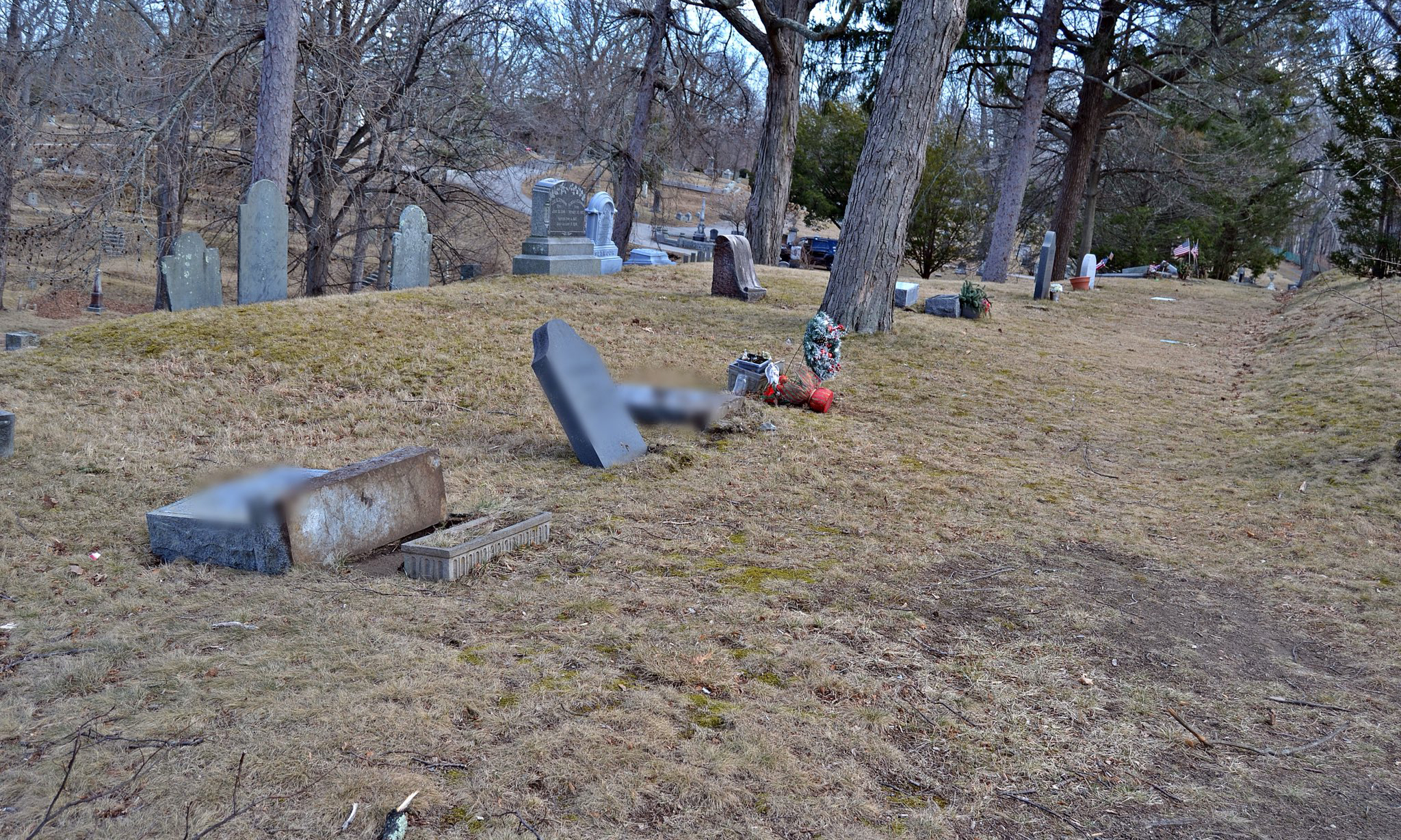 Veteran headstones vandalized in cemetery established in 1672