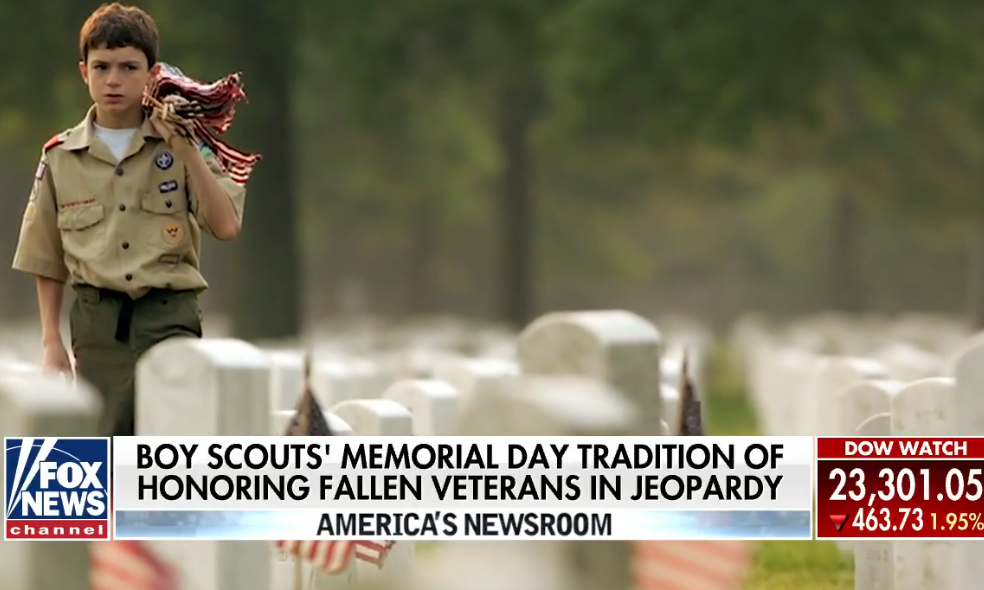 Boy Scouts banned from planting flags on veterans’ graves for Memorial Day