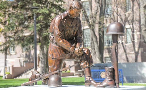Beautiful bronze statues & benches erected in honor of military veterans