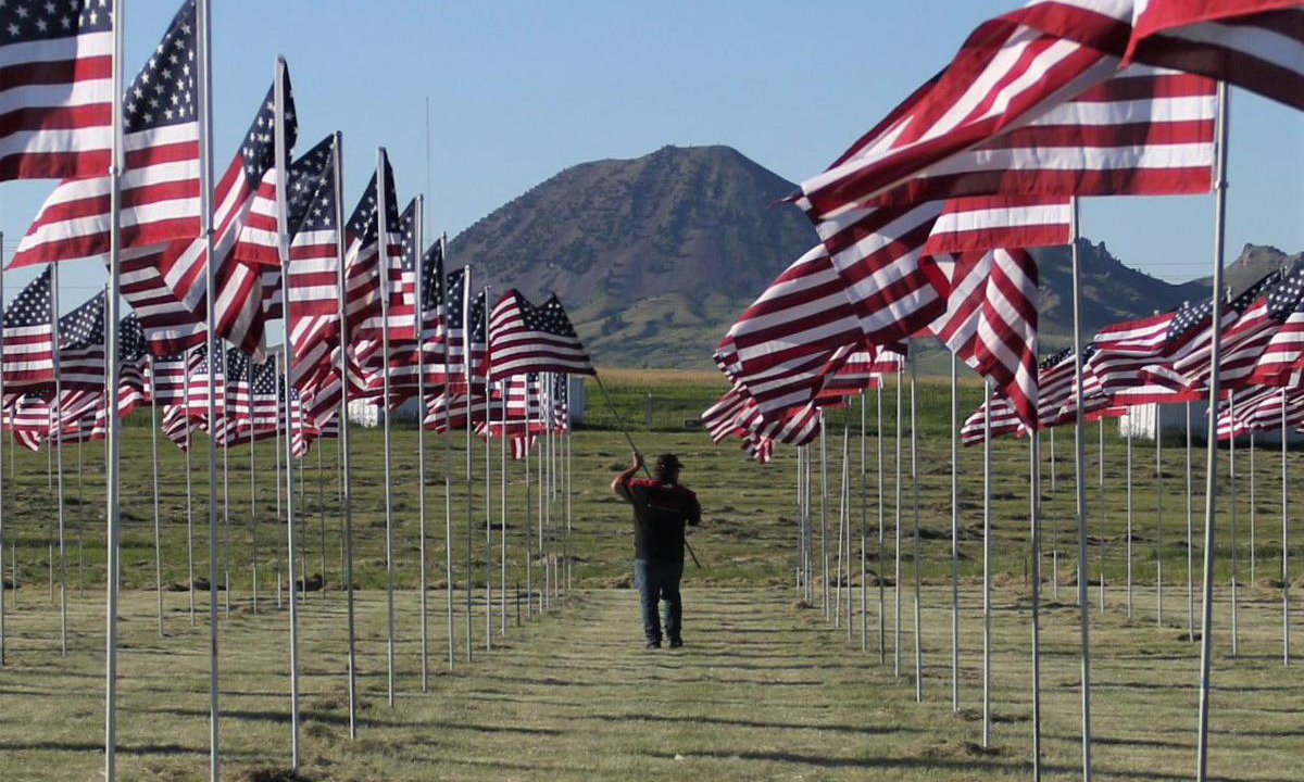 This impressive flag display is for a really good cause.